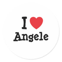 I love Angele heart T-Shirt stickers