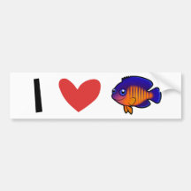 I Love Angelfish Bumper Stickers