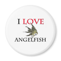 I Love Angelfish magnets by tshirtshirts I Love Angelfish magnets
