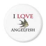 I Love Angelfish Refrigerator Magnet