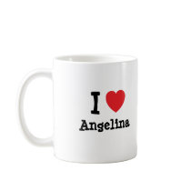 I love Angelina heart T-Shirt Coffee Mug