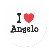 I love Angelo heart custom personalized stickers