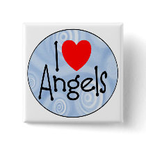 I Love Angels Pinback Button