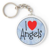 I Love Angels Key Chain