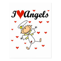I Love Angels T-shirts and Gifts Post Card