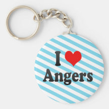 I Love Angers, France Keychains