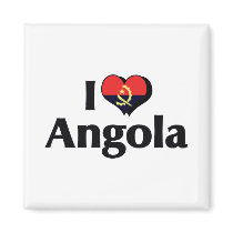 I Love Angola Flag Magnets