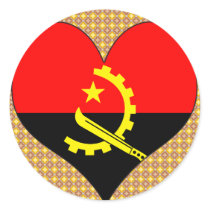 I Love Angola Round Sticker