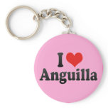 I Love Anguilla Key Chains