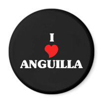 I Love Anguilla Refrigerator Magnets