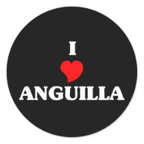 I Love Anguilla Round Sticker
