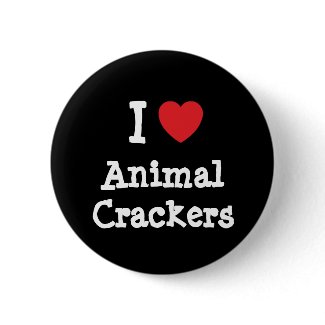 I love Animal Crackers heart T-Shirt button