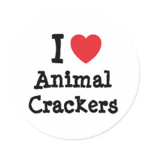 I love Animal Crackers heart T-Shirt stickers