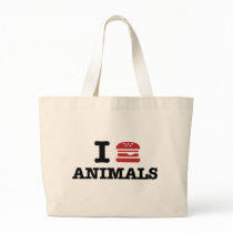 i love animals tote bags