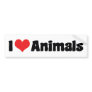 I Love Animals Bumper Sticker