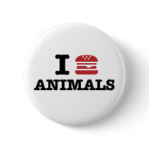 i love animals pinback button