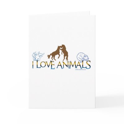 I LOVE ANIMALS GREETING CARDS by briddel