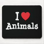 I love Animals heart custom personalized Mouse Mats