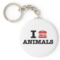 i love animals keychain