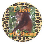 I love animals round sticker