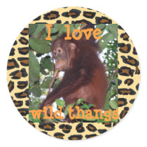 I love animals round sticker