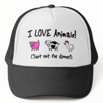 I Love Animals Vegetarian hats by PlurDuck I Love Animals Vegetarian hats