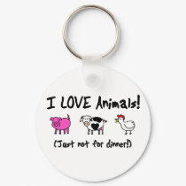 I Love Animals Vegetarian keychains