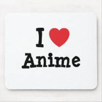 I love Anime heart custom personalized Mouse Pads