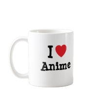 I love Anime heart custom personalized Coffee Mugs