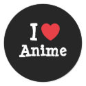 I love Anime heart custom personalized stickers by funnycustomtshirts I love Anime heart custom personalized stickers