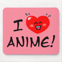 I Love Anime Mouse Pads