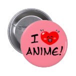 I Love Anime Pinback Button