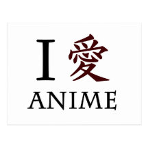 I Love Anime Post Cards