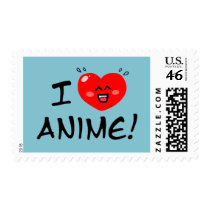 I Love Anime Postage Stamp