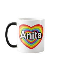 I love Anita, rainbow heart Mug