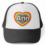 I love Ann, rainbow heart hats