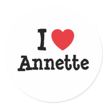 I love Annette heart T-Shirt Stickers