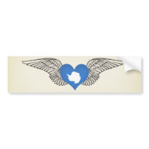 I Love Antarctica -wings Bumper Sticker