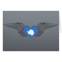 I Love Antarctica -wings Card