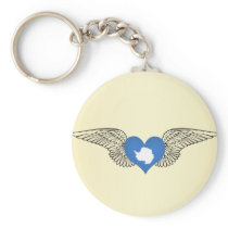 I Love Antarctica -wings Keychain