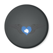 I Love Antarctica -wings Refrigerator Magnets
