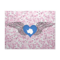 I Love Antarctica -wings Post Card