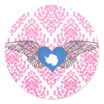 I Love Antarctica -wings Sticker