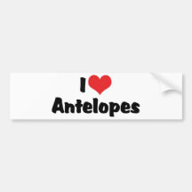 I Love Antelopes Bumper Sticker