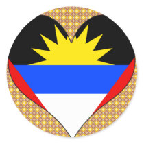 I Love Antigua And Barbuda Round Stickers