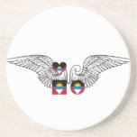 I Love Antigua and Barbuda -wings Beverage Coaster