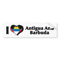 I Love Antigua & Barbuda Flag Bumper Stickers