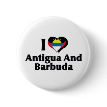 I Love Antigua & Barbuda Flag Pinback Button