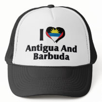 I Love Antigua & Barbuda Flag Trucker Hat