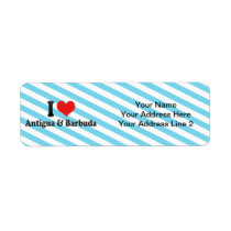 I Love Antigua & Barbuda Custom Return Address Labels
